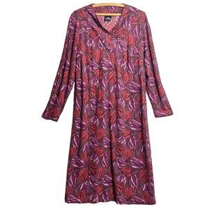 VTG Italian Elena Miro lined retro dress 70s floral sparkly pink purple muu muu